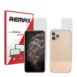 Remax HyGEL model transparent screen protector suitable for Apple iPhone 11 Pro Max mobile phone along with the back protector