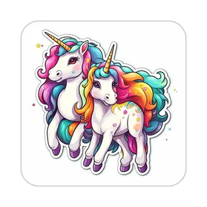 زیر لیوانی کاکتی طرح اسب تک شاخ و یونیکورن مدل mp30004