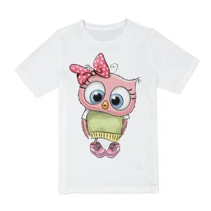 تی شرت آستین کوتاه دخترانه مدل جغد کد BA39 s