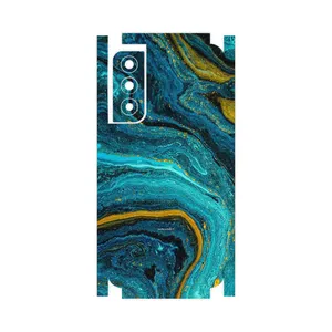 MAHOOT Turquoise marblewith golden streaks-FullSkin Cover Sticker for Samsung Galaxy S21 FE 5G