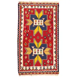 گلیم دستبافت سه ونیم متری طرح قشقایی کد 1408103