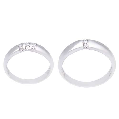 ست انگشتر نقره زنانه و مردانه مدل حلقه آبکاری رادیوم کد AWR_947