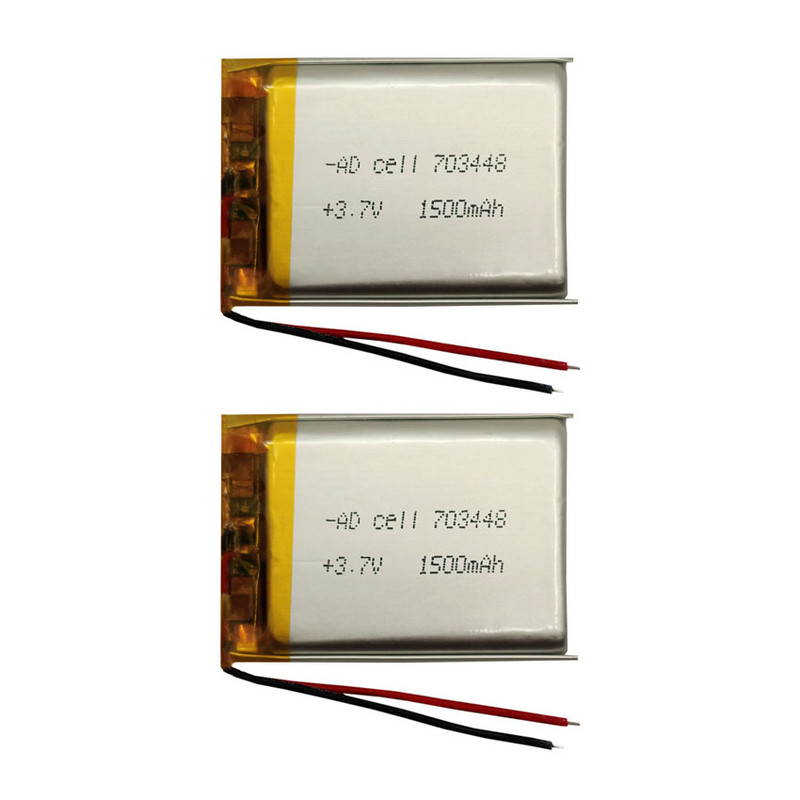 باتری لیتیومی کد 703448 ظرفیت 1500 میلی آمپر ساعت بسته 2 عددی