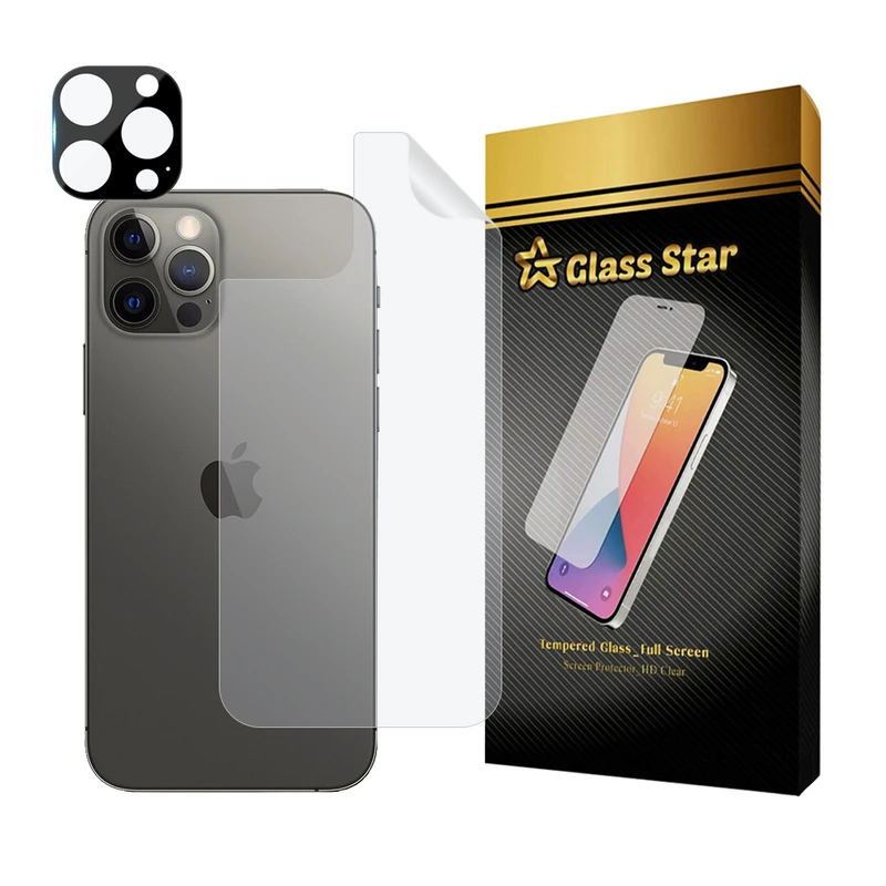 محافظ پشت گوشی گلس استار مدل MTBFULG مناسب برای گوشی موبایل اپل iPhone 12 Pro Max به همراه محافظ لنز