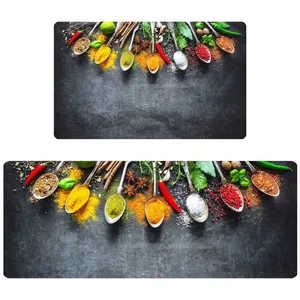 پادری مدل سه لایه رویه مخمل طرح آشپزخانه کد 4615 مجموعه دو عددی