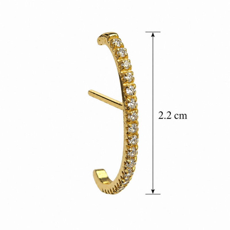 گوشواره میخی طلا 18 عیار زنانه کیا گالری مدل گلسری نگین خور کد EM390 - 3