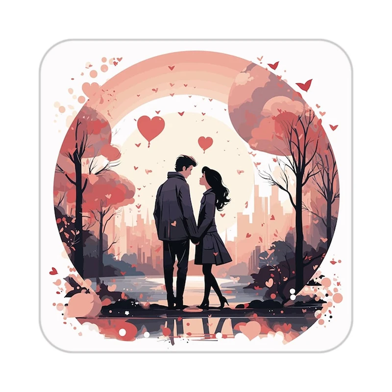 زیر لیوانی کاکتی مدل عاشقانه کد mp12556