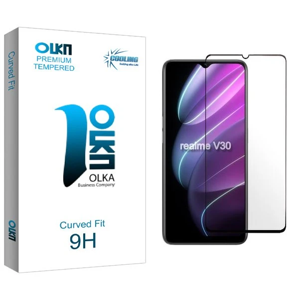 محافظ صفحه نمایش شیشه ای کولینگ مدل Olka مناسب برای گوشی موبایل ریلمی V30