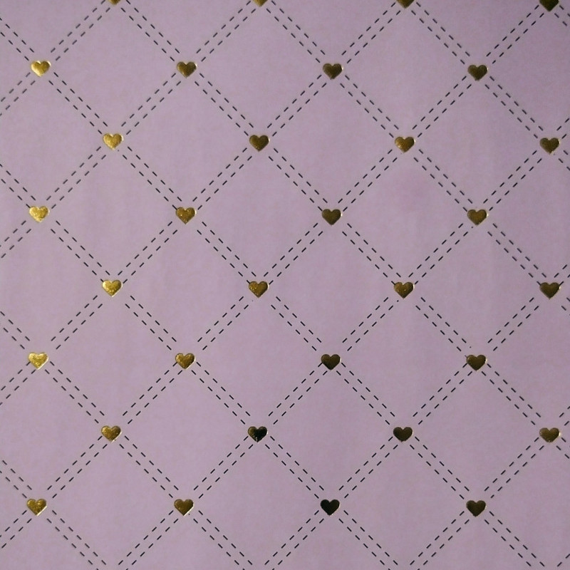 کاغذ کادو مدل قلب و خط طرح طلاکوب بسته 6 عددی