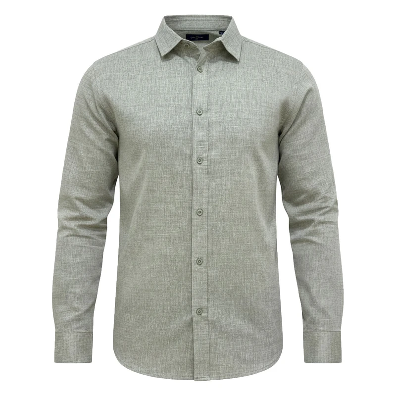 پیراهن آستین بلند یقه برگردان مردانه مدل 002523