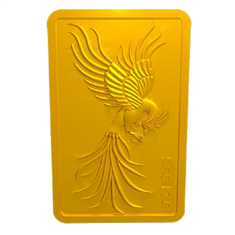 شمش طلا 24 عیار ایران‌شمش مدل سیمرغ