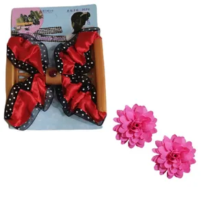 کش مو زنانه مدل گلدار 5090 به همراه شانه مو جادویی مجموعه 3 عددی