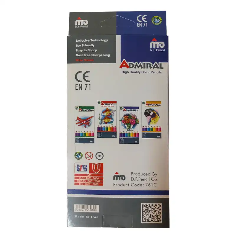 مداد رنگی 12 رنگ ادمیرال کد 19