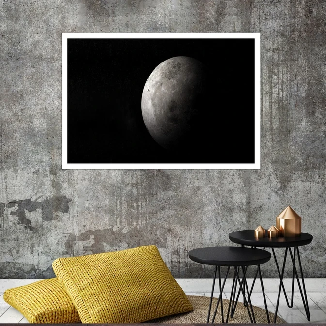 تابلو بکلیت طرح کهکشان و کره ماه مدل قاب شاسی W-s8281