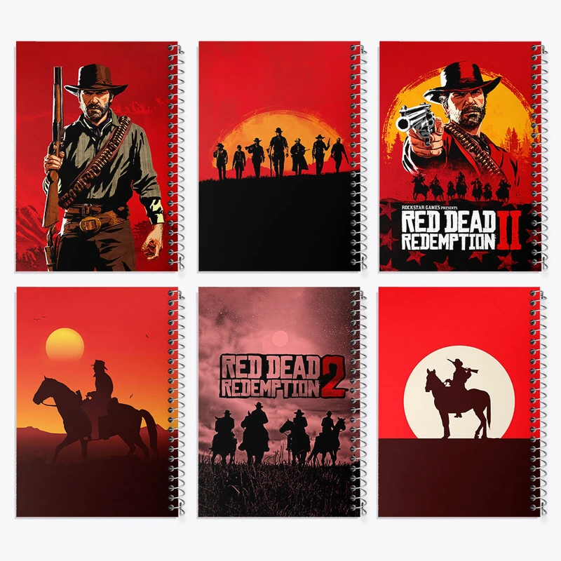 دفتر نقاشی 50 برگ خندالو طرح رد دد (Red Dead) کد 740 مجموعه 6 عددی