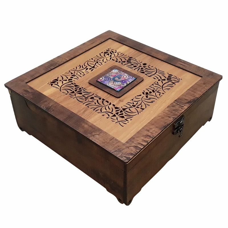 جعبه پذیرایی مدل 8 خانه با کاشی کوچک کد 072