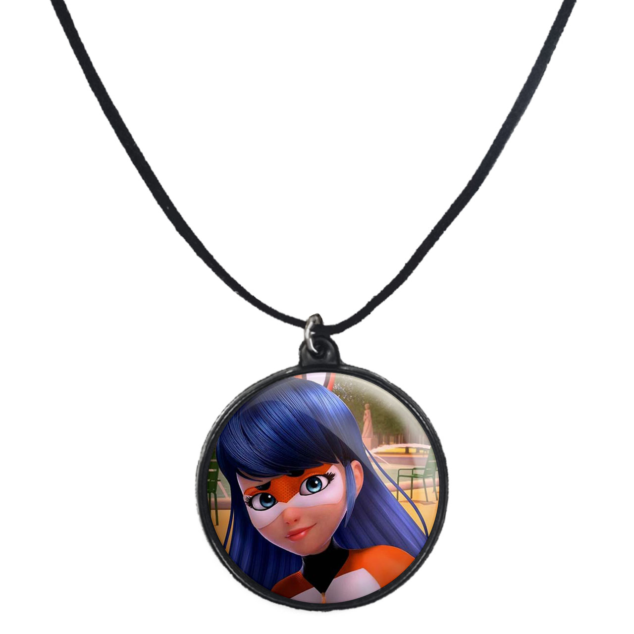 گردنبند پرمانه طرح کفشدوزکی کد pmb.716 مدل دو طرفه