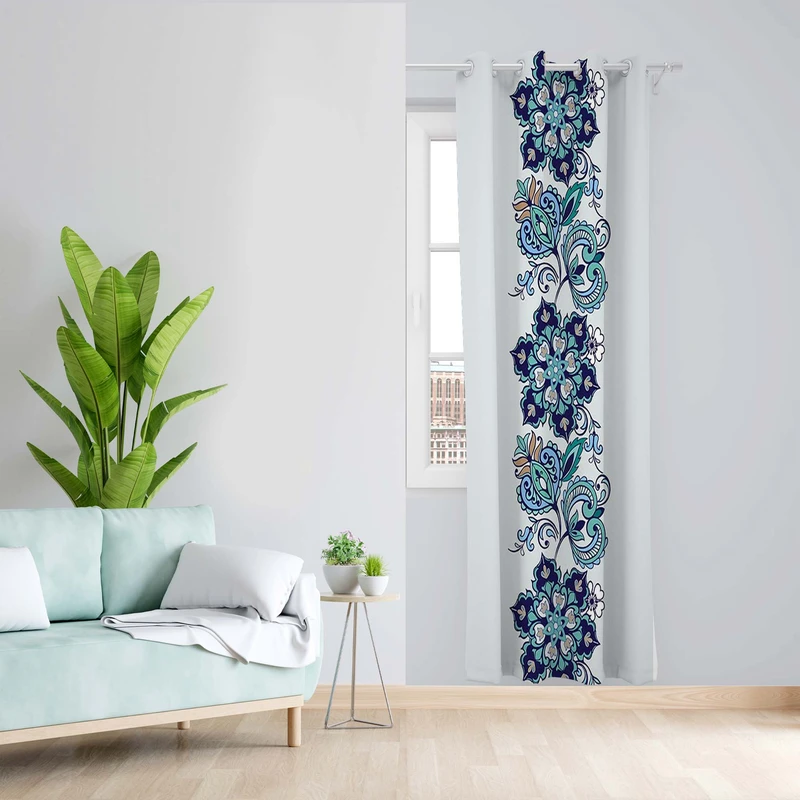 پرده طرح تذهیب 2 مدل مخمل پانچی کد 1450 z سایز 140x200 سانتی متر