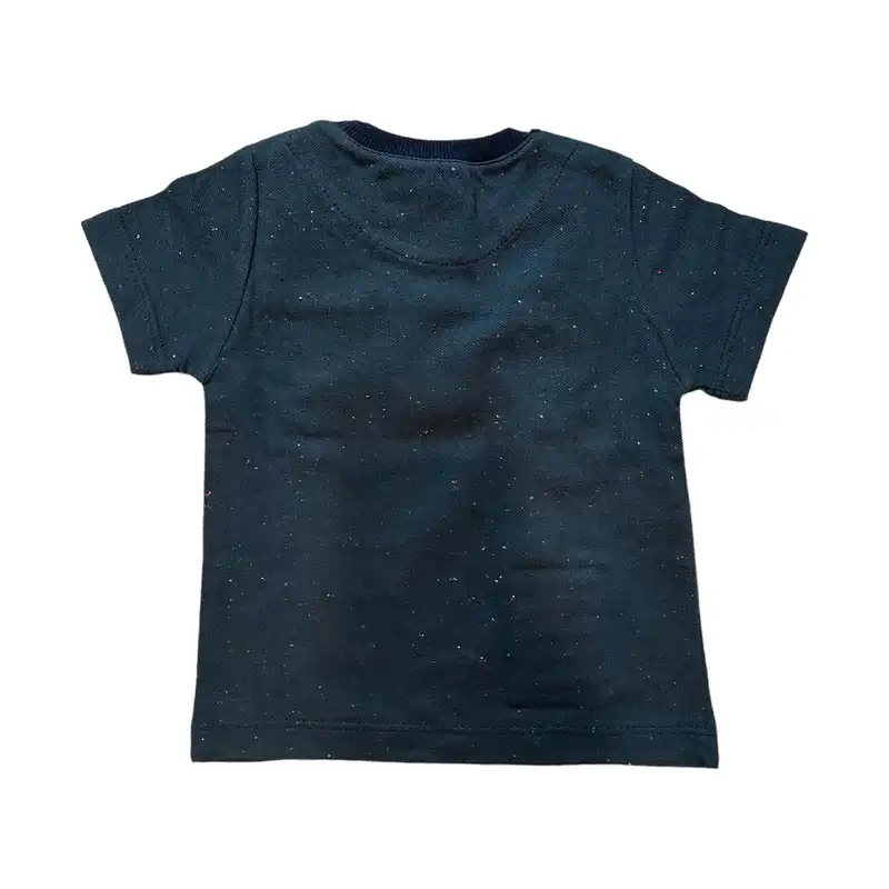 تی شرت آستین کوتاه نوزادی مدل ASH716 طرح GO رنگ سورمه ای