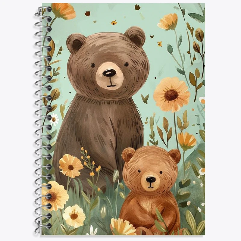 دفتر زبان 50 برگ خندالو مدل دو خط طرح خزس بامزه کد N1879