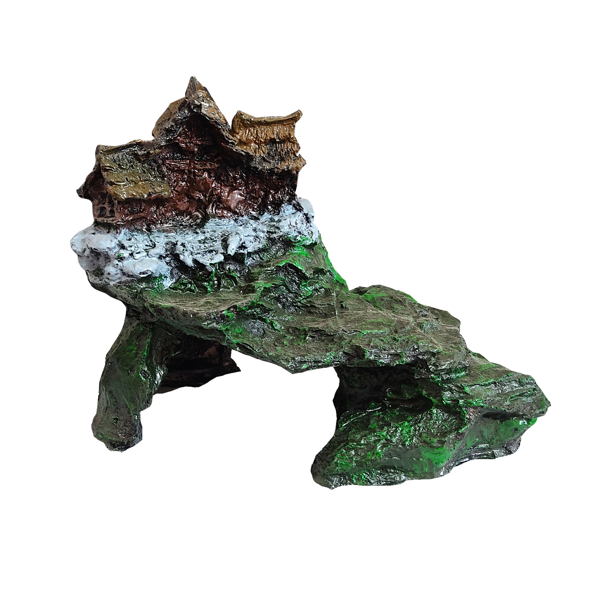 صخره تزیینی آکواریوم مدل صخره کلبه دار