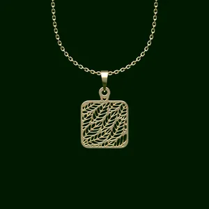 گردنبند طلا 18 عیار زنانه مدوپد مدل برگ کد V2-1-1044