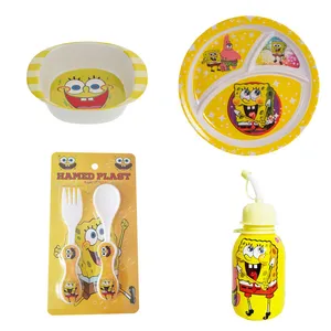 سرویس غذا خوری 5 پارچه کودک طرح باب اسفنجی کد PAW222