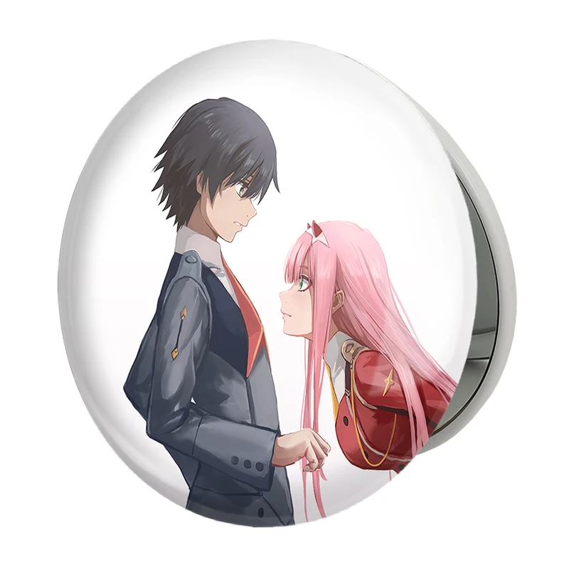 آینه جیبی خندالو طرح زیرو و هیرو انیمه دارلینگ در فرنکس مدل تاشو کد 12014 