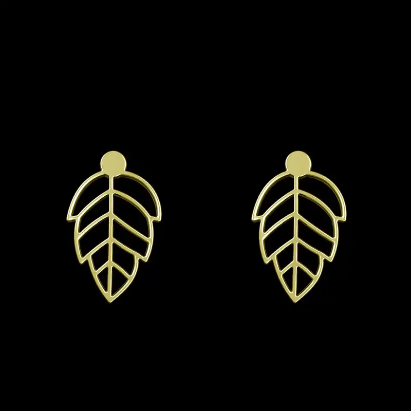 گوشواره طلا 18 عیار زنانه مدوپد مدل برگ کد GA1-15221