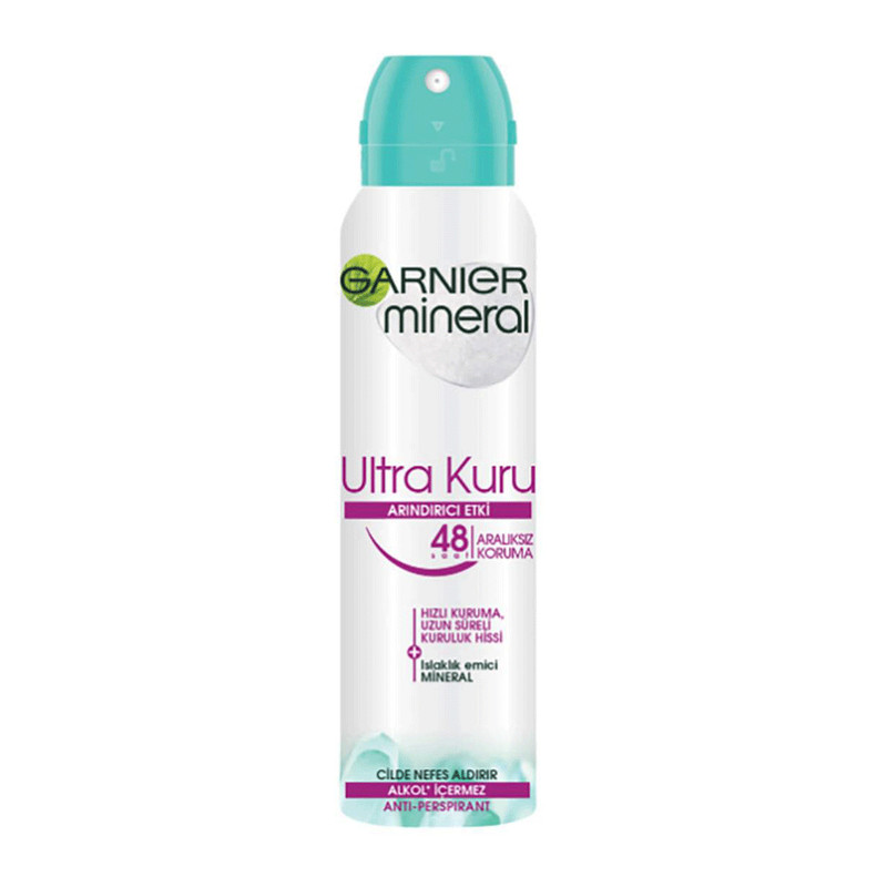 اسپری ضد تعریق گارنیه مدل ULTRA KURU-ARINDIRICI ETKI حجم 150 میلی لیتر اسپری ضد تعریق گارنیه مدل ULTRA KURU-ARINDIRICI ETKI حجم 150 میلی لیتر