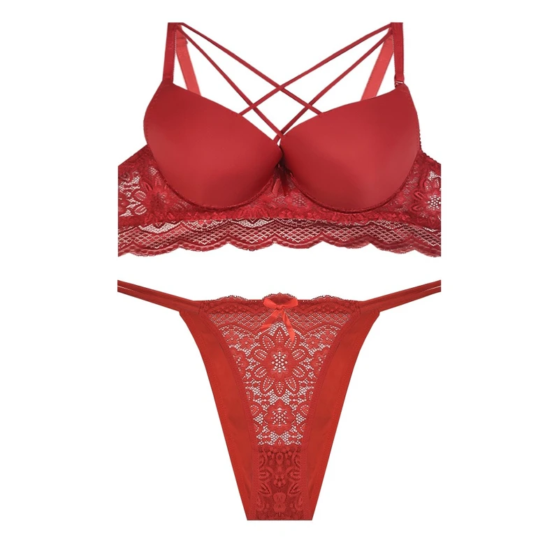 ست شورت و سوتین زنانه مدل اسفنجی دکلته جکدار هارنس دوبل طرح گیپور کد 685332