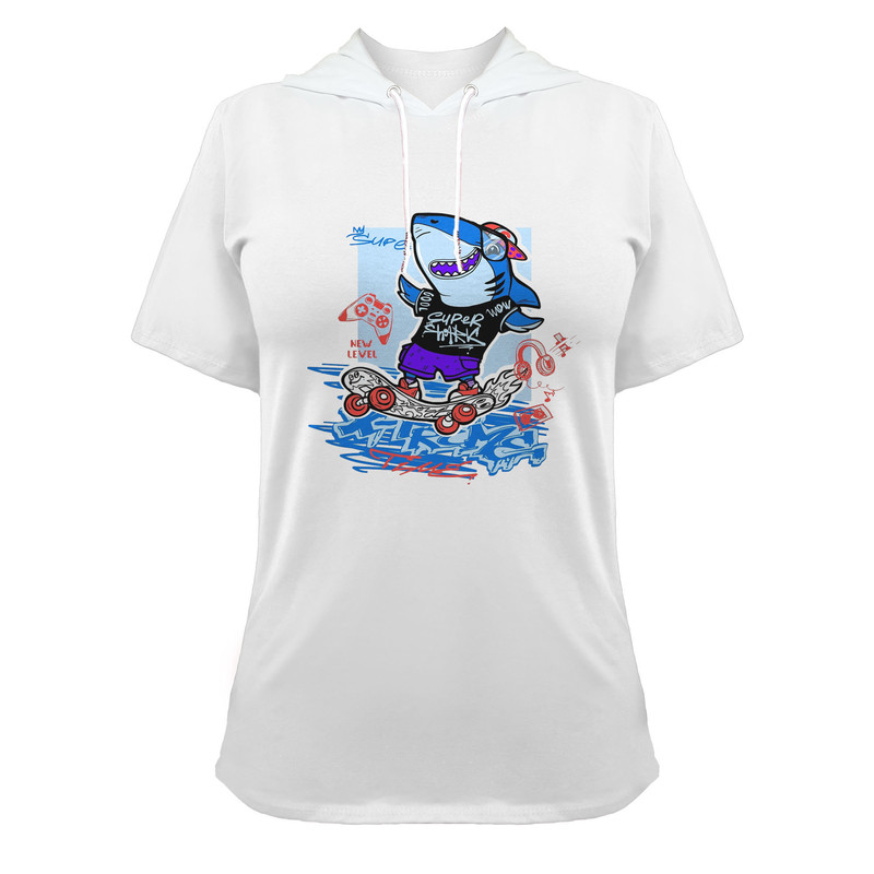 تی شرت کلاه دار آستین کوتاه زنانه مدل G140209235 رنگ سفید