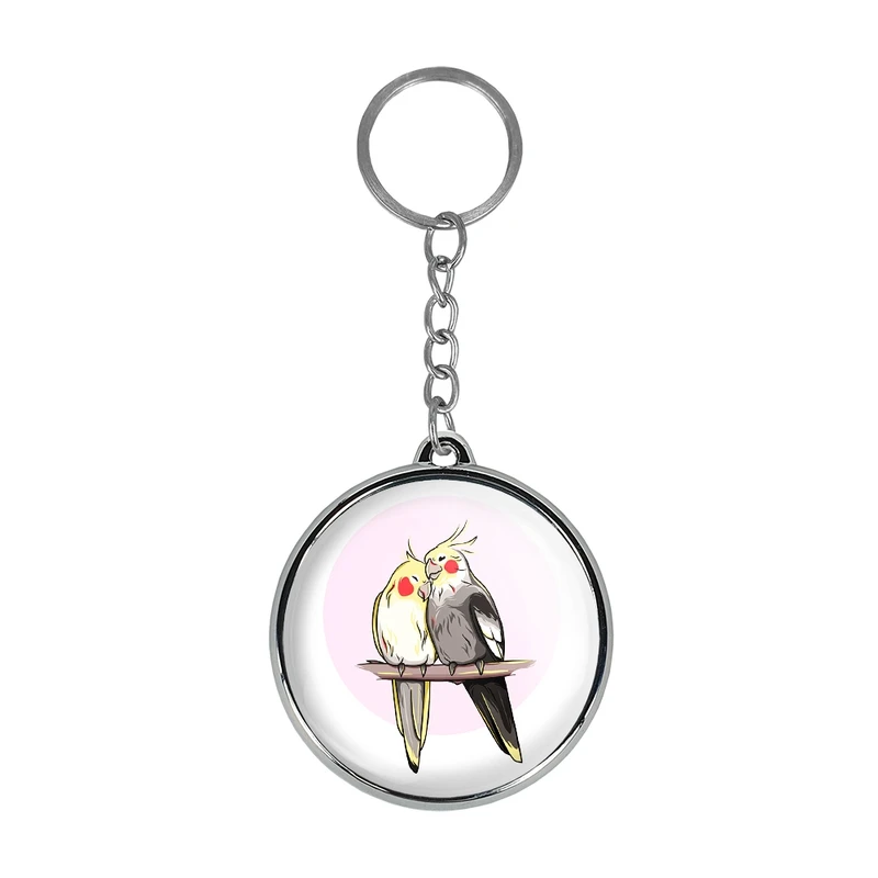 جاکلیدی خندالو طرح پرندگان زینتی مدل دوطرفه کد 3049230493