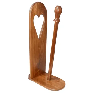 پایه رول دستمال کاغذی مدل چوبی طرح قلب