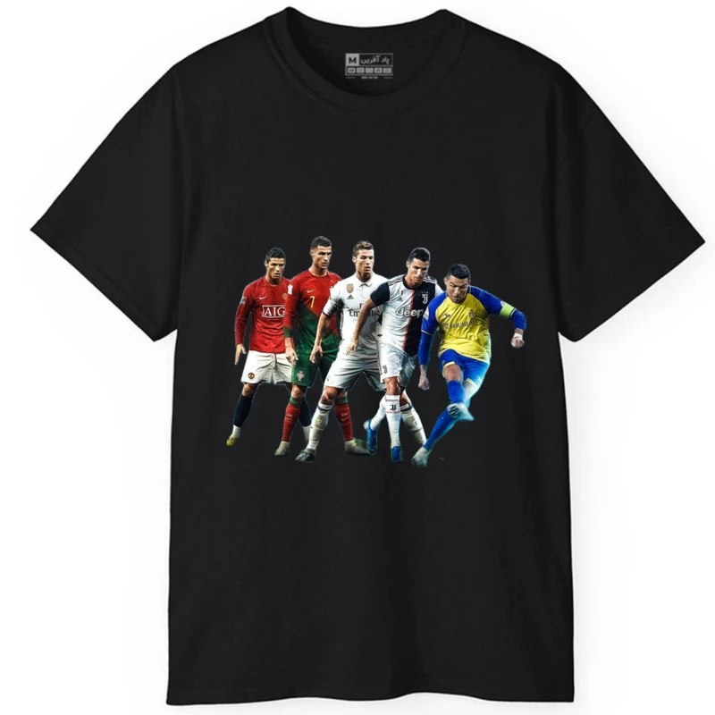 تی‌شرت آستین کوتاه مردانه پاد آفرین مدل فوتبالی کریستیانو رونالدو کد 982
