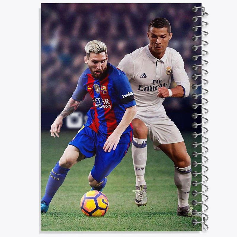 دفتر مشق 100 برگ خندالو طرح کریستیانو رونالدو و لیونل مسی کد 14008