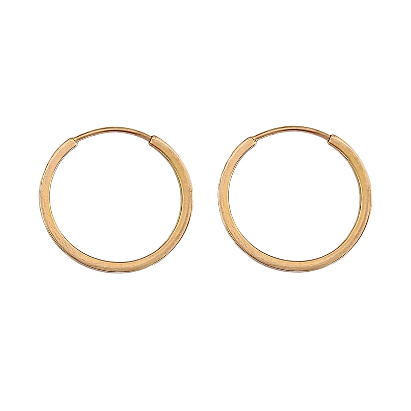 گوشواره حلقه ای طلا 18 عیار زنانه طلا و جواهرسازی افرا مدل آینه 145