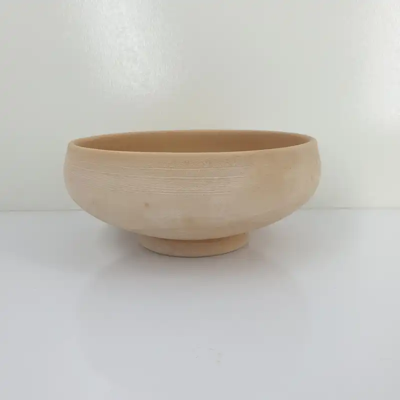 کاسه سفالی خام مدل سالاد خوری بسته 4 عددی