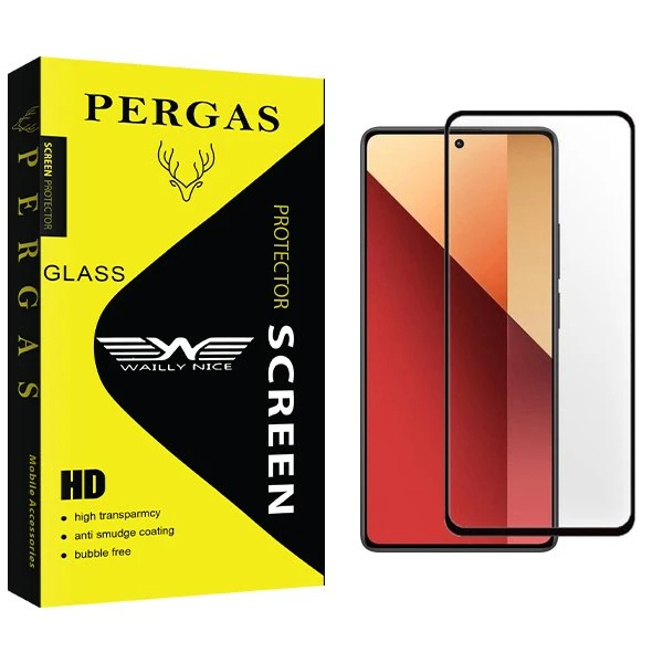 محافظ صفحه نمایش شیشه ای وایلی نایس مدل Pergas FullGlue مناسب برای گوشی موبایل شیائومی Redmi Note 13 4G
