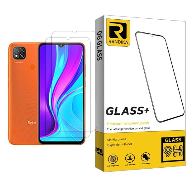 محافظ صفحه نمایش راندیکا مدل Randika Glass MIX002 مناسب برای گوشی موبایل شیائومی Redmi 9 (India) بسته دو عددی