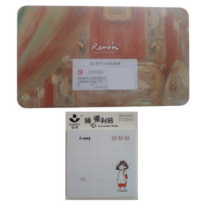 پاستل گچی 80 رنگ رینویر مدل marco fine art کد soft به همراه کاغذ یادداشت