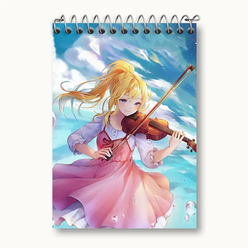 دفتر یادداشت 50 برگ خندالو مدل کائوری انیمه دروغ تو در آوریل کد 32470