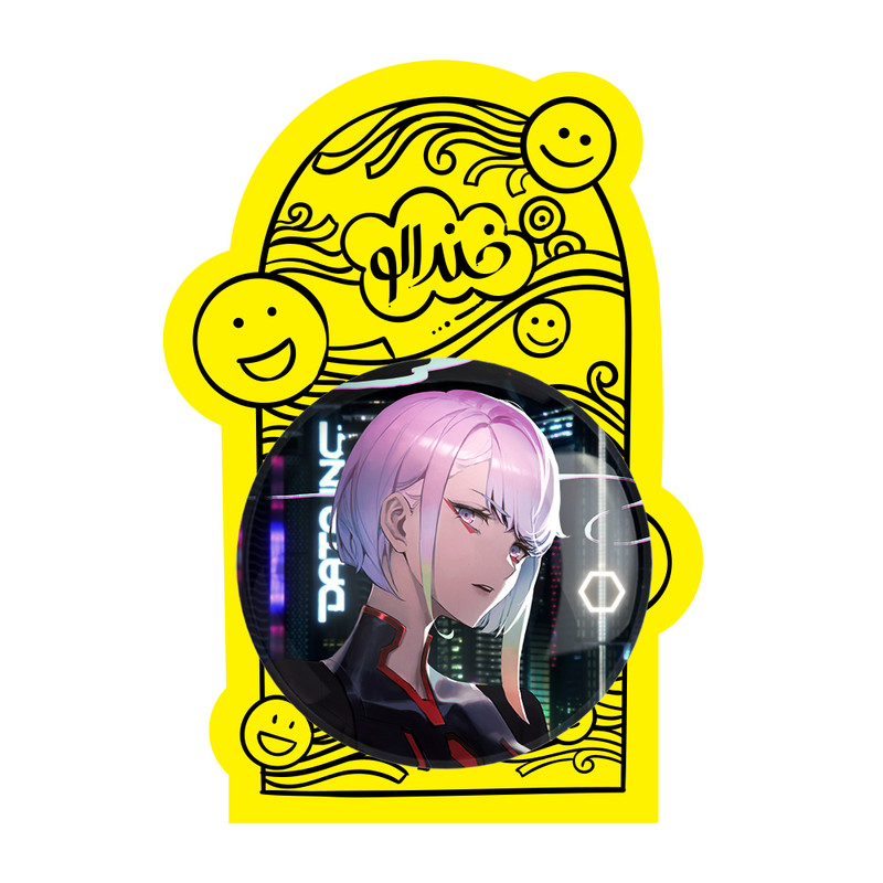 آینه جیبی خندالو مدل لوسی انیمه سایبرپانک کد 23964