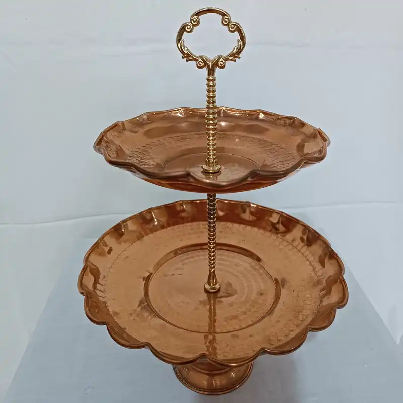 شیرینی خوری مسی مدل دوطبقه کد M_1004