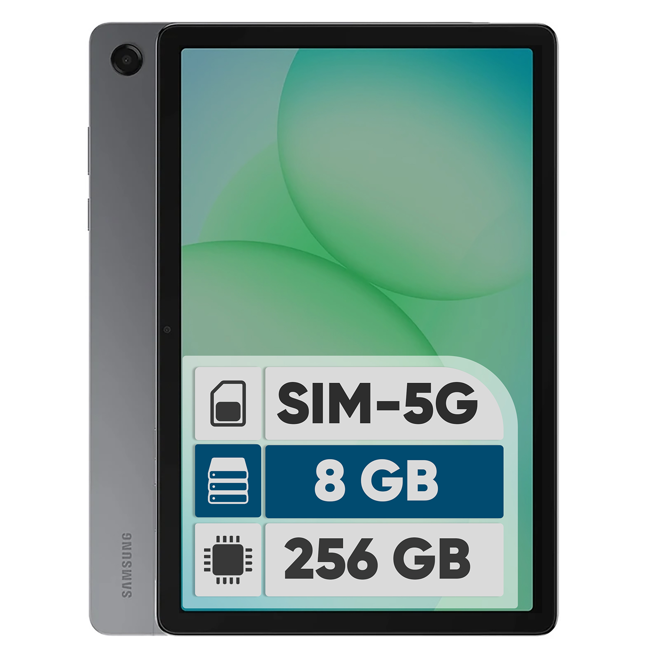 تبلت 11 اینچ سامسونگ مدل Galaxy Tab A11 Plus 5G، ظرفیت 256 گیگابایت و رم 8 گیگابایت، قابلیت پشتیبانی از سیم کارت، رزولوشن دوربین 8 مگاپیکسل