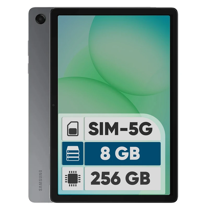 تبلت 11 اینچ سامسونگ مدل Galaxy Tab A11 Plus 5G، ظرفیت 256 گیگابایت و رم 8 گیگابایت، قابلیت پشتیبانی از سیم کارت، رزولوشن دوربین 8 مگاپیکسل 