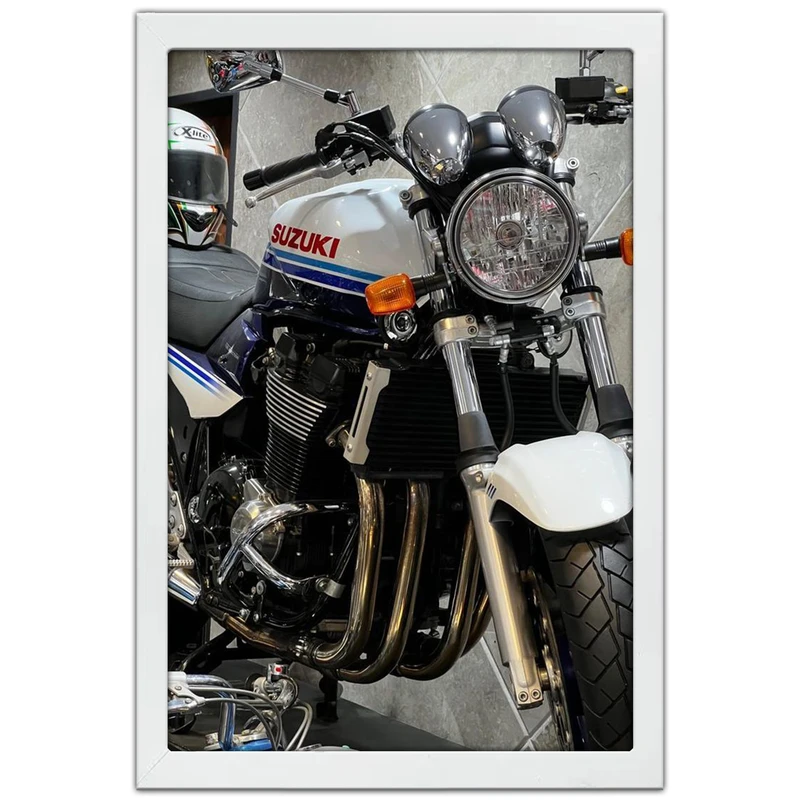 تابلو بکلیت طرح موتور سنگین سوزوکی Suzuki GSX1400 مدل W-po2002 فریم سفید