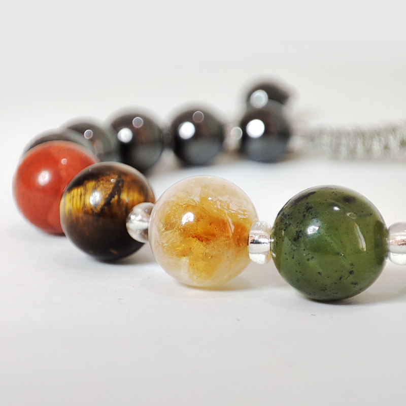 دستبند زنانه مدل هفت چاکرا سنگ طبیعی