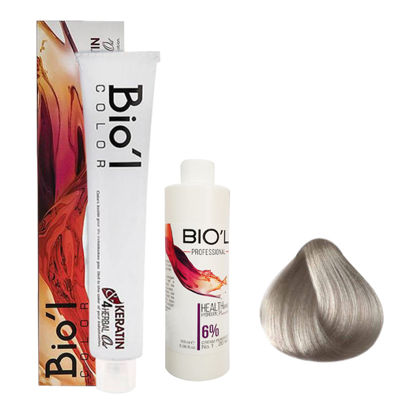 کیت رنگ مو بیول مدل ASH شماره 10.1 حجم 100 میلی لیتر رنگ بلوند دودی پلاتینه  