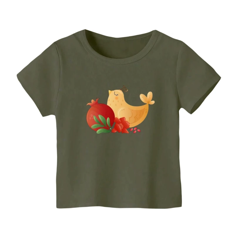 تی شرت آستین کوتاه بچگانه مدل انار یلدایی کد 7